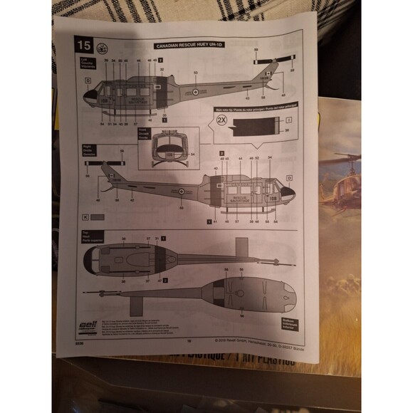 Revell 5536 Bell UH-1D Huey Gunship 1/32 Scale Plastic Model Kit New - Picture 10 of 10